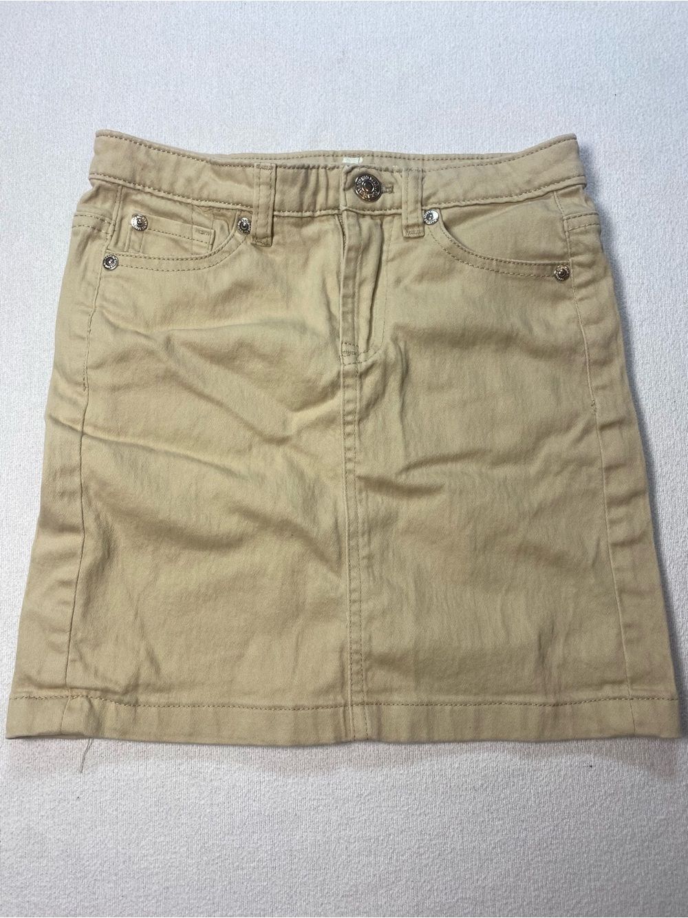 7 For All Mankind Tan Cotton Mini Skirt